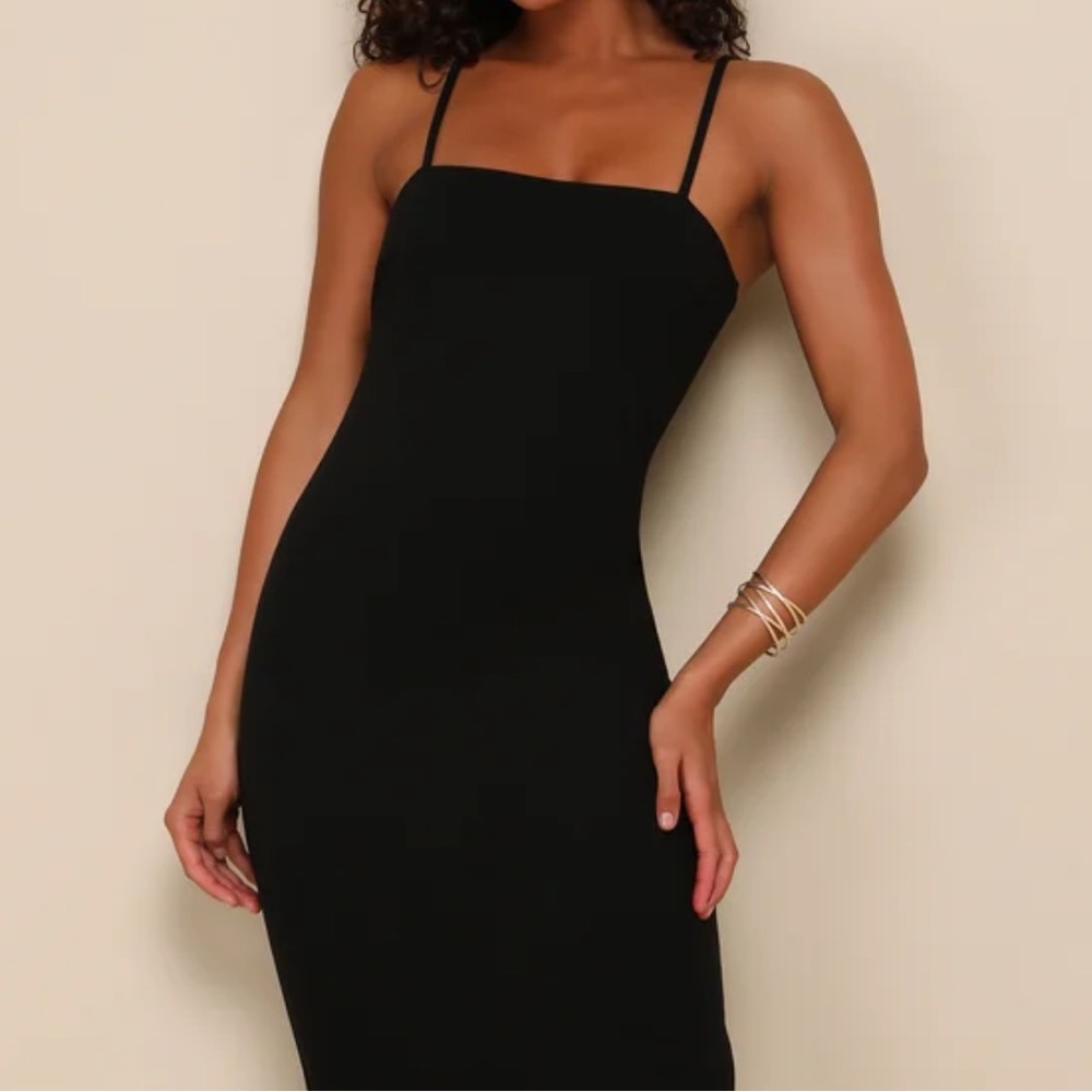 Lulu's Classic Black Strapless Dress